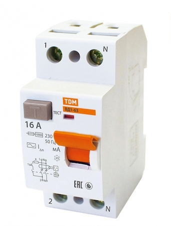TDM ELECTRIC SQ0203-0003 Устройство защитного отключения ВД1-63 2Р 16А 300мА TDM